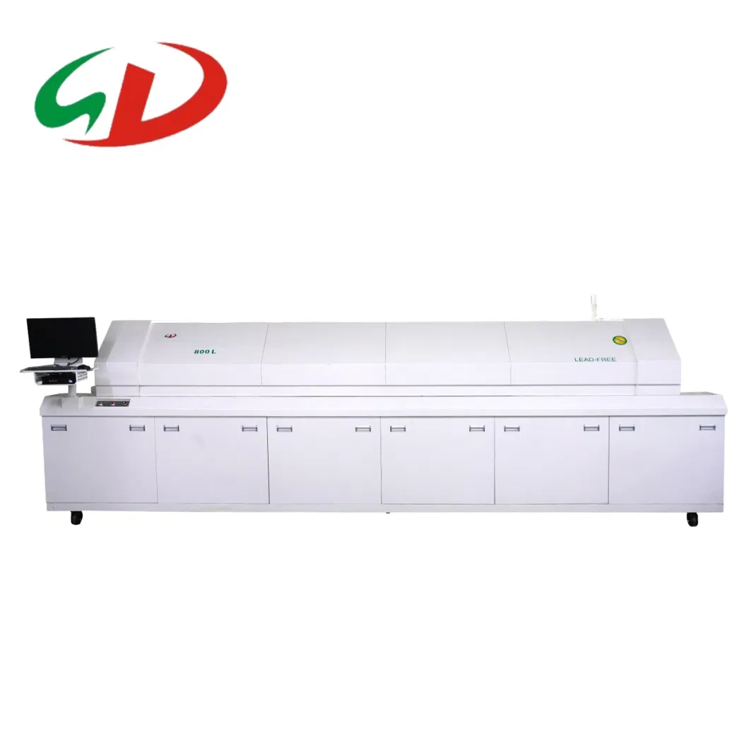 Reflow Soldering Oven SMT PCB LED Hot Air and Cool Air 8 Zones Reflow Soldering Oven Wire Bonding Machine