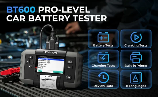 Topdon Bt600 Nuovo Arrivo Konwei H70 Prismatico Display Icd Elettronico Elettronico Ultima Auto UPS Ibrido BMS Pacchetto Ediag Batteria Batterie Tester Android